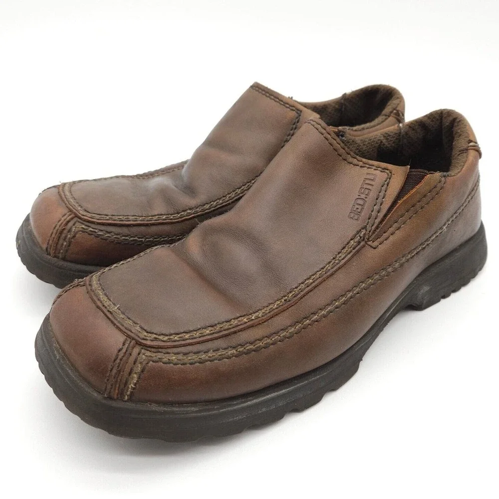 Bed Stu (Mens Size 10) Loafers Brown Leather Slip On Dress Casual Shoes Moc Toe‎